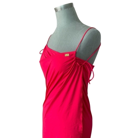 Limited Edition Cover Up SONJJA BARAM Sarong Hot Red Wrap Cover Up Beach Dress - Picture 2 of 7